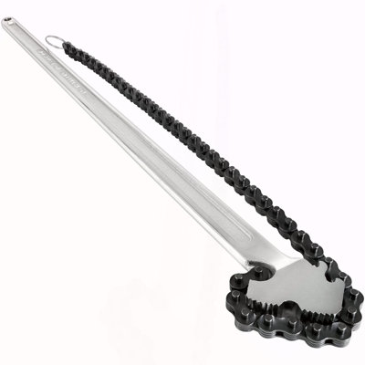24inch Chain Wrench Carbon Steel Chain Pipe Wrench Heavy Duty 6.7inch Diameter Capacity Chain Strap Filter Wrench