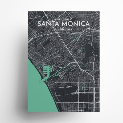 Santa Monica, carte de la ville, impression