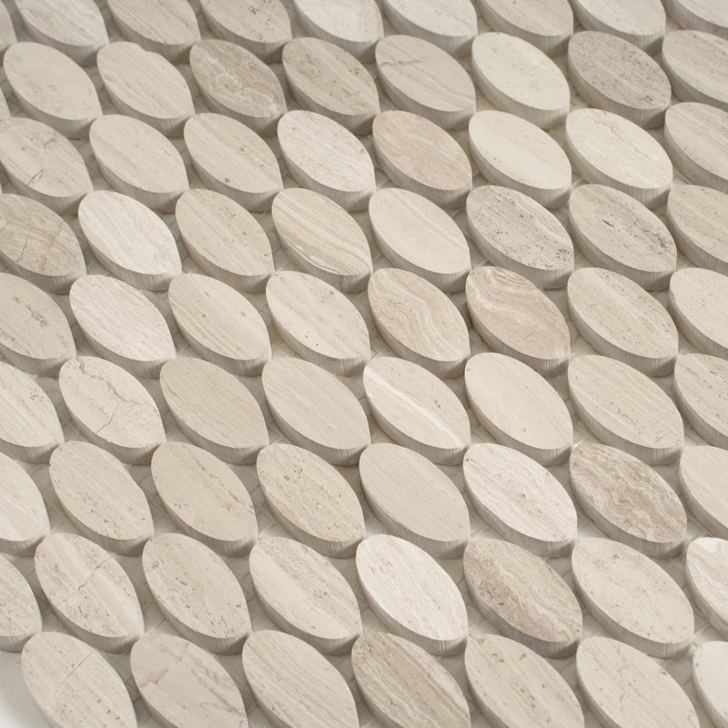 12" x 11" Wood Penny Round Mosaic Wall & Floor Tile