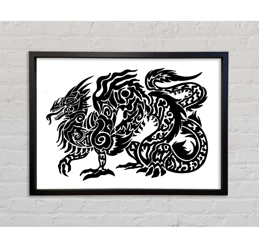 Tribal Long Body Dragon - Einzelner Bilderrahmen Kunstdrucke auf Leinwand