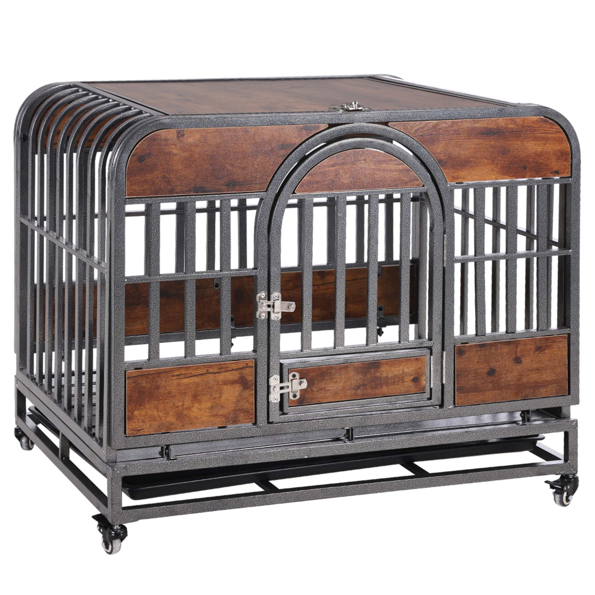 Tucker Murphy Pet Heavy Duty Dog Crate Furniture Style Dog Crate With Removable Trays And Wheels For High Anxiety Dogs Wayfair Canada