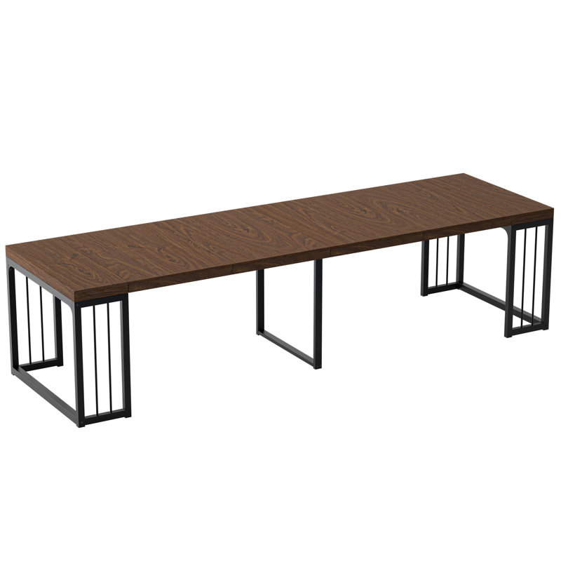 23.62"- 118"Modern Extendable Dining Table,Seats 2-10 People,Space-Saving Wood Dining Table for Kitchen/Dining Room/Living Room,Perfect for Family Gatherings/Parties