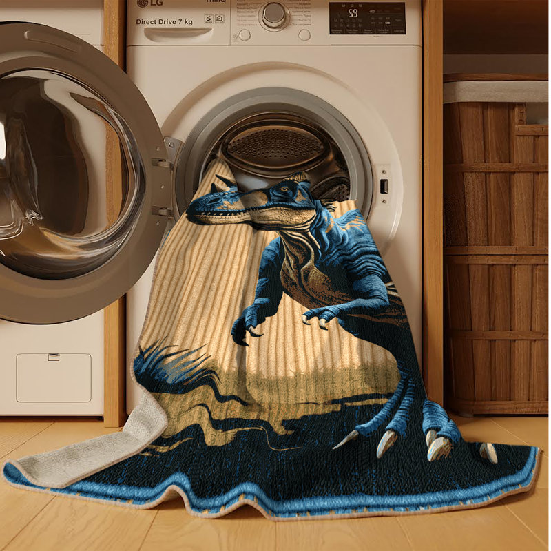 Machine Washable Dinosaurs Brown Area Rug, Round 5'
