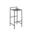 Tabouret de bar à dossier bas en métal noir avec repose-pieds intégré de 29,5 po de hauteur et siège Svelte