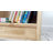 43.3"W x 23.6"H Rubber Solid Wood Bookcase, 5 Cabinet Storage Textured Bookshelf for Home, Office and Educational Institution