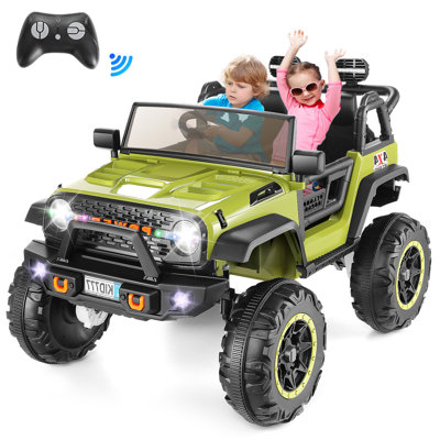 24 Volt 4WD Ride On Toys For Big Kids, 2 Seater Ride On Cars With Remote Control, 7AH Battery Powered Ride On Electric Truck Car, Power Cars Wheels W/ 4X100w, Bluetooth, Music For Boys