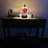 Standwood Tiffany Mini Table Lamp Red Orange Stained Glass Rose Flowers Included LED Bulb 12"H*8"W*8"D