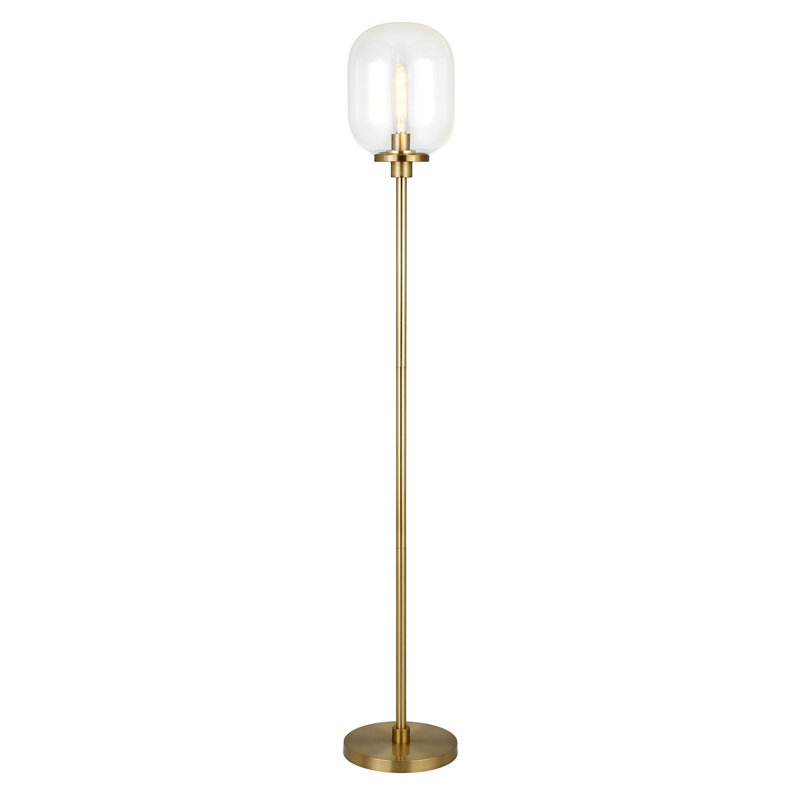 Boystown 69 " Traditional Floor Lamp, White, Brass