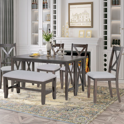 6 Piece Dining Set Dining Table Set Kitchen Table Set Dining Room Set Dining Table With Bench