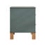 Table de chevet 2 tiroirs, rangement en bois de qualité supérieure avec design cannelé élégant, table de chevet à pieds en bois massif avec poignée en métal, grande table de chevet pour le salon de la chambre à coucher, bleu