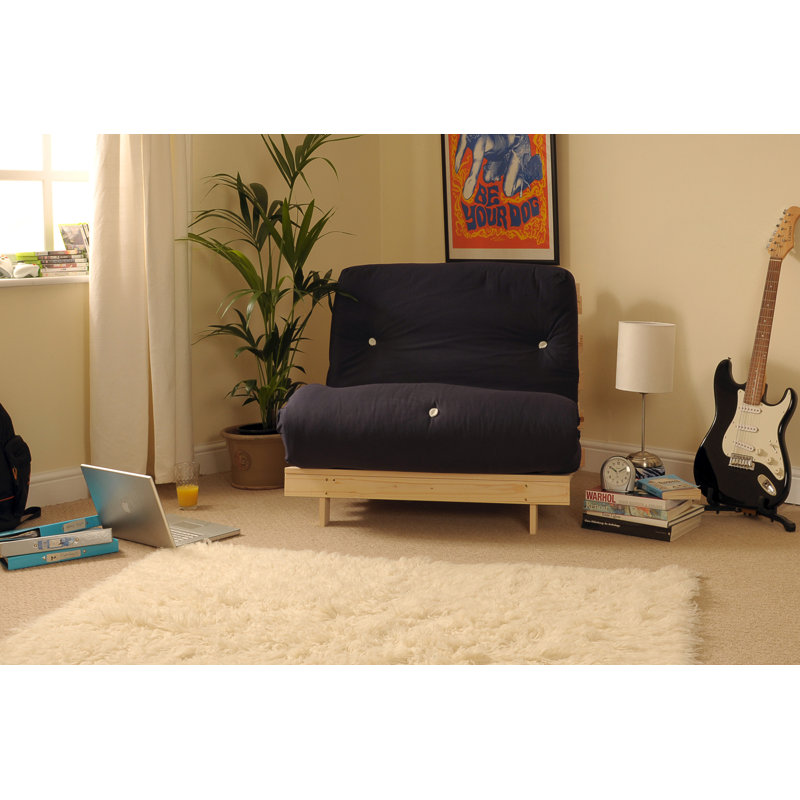 Trishelle Upholstered Convertible Sofa, 76cm H x 120cm W x 78cm D, Black