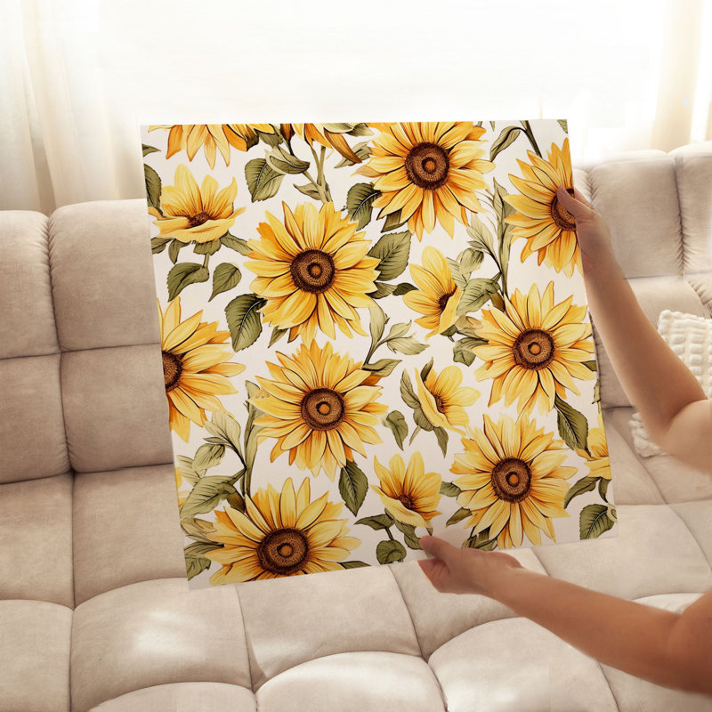 Motif de tournesols floraux, H 24 po x l 24 po