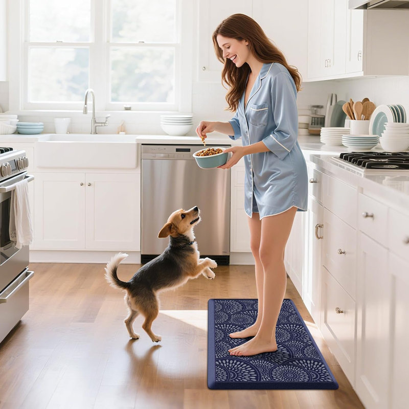 Tapis de cuisine en mousse Comfort, Bleu, 28" x 17.3"