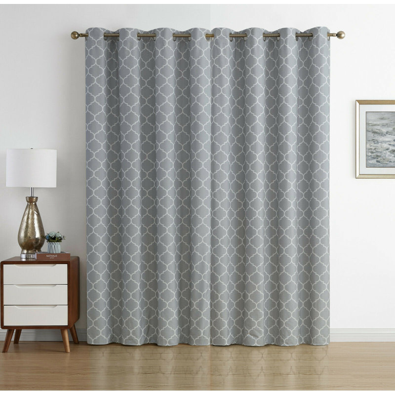 Onna Curtain Pair, Gray, 52" W x 96" L