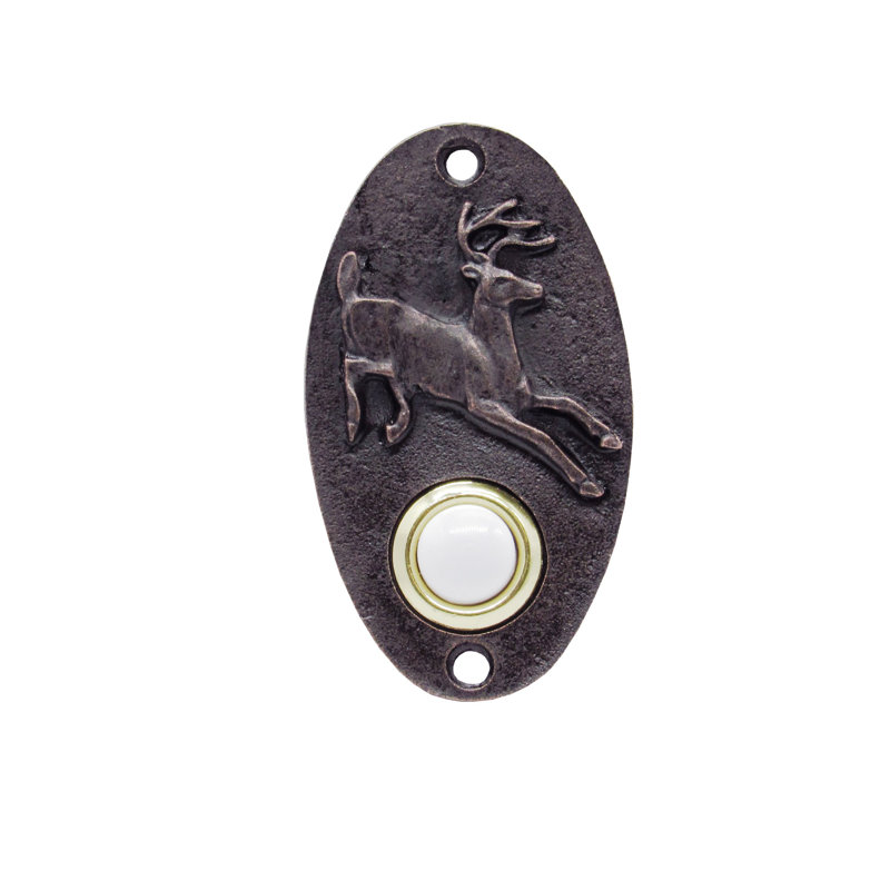 Running Whitetail Brass Ox Oval Doorbell, Oil Rubbed Bronze