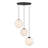 Aria 3-Light Matte Black Modern Globe Chandelier for Entryways with White Art Glass Shades-2137179178
