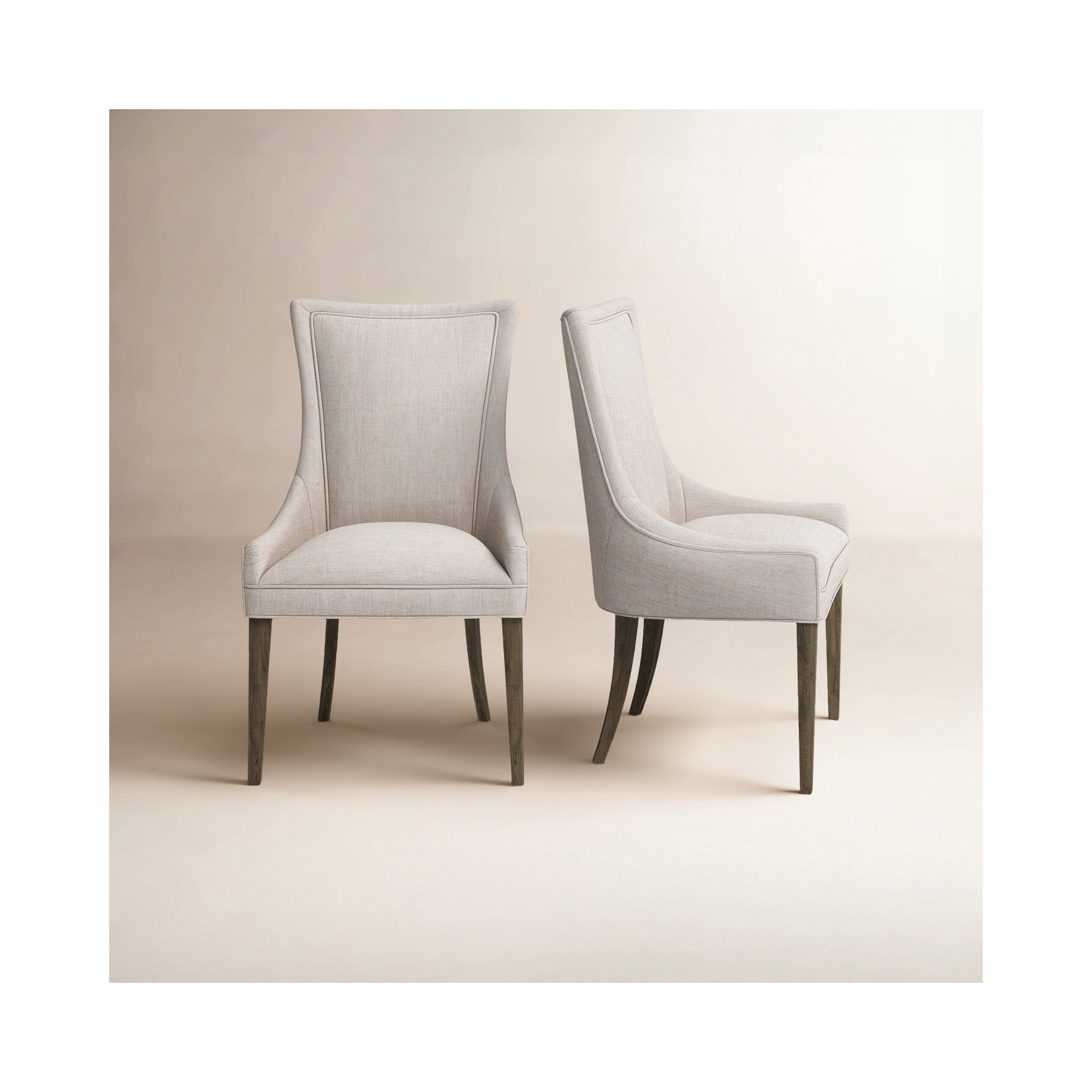Ultra Velvet Dining Upholstered Side Chair, Cream