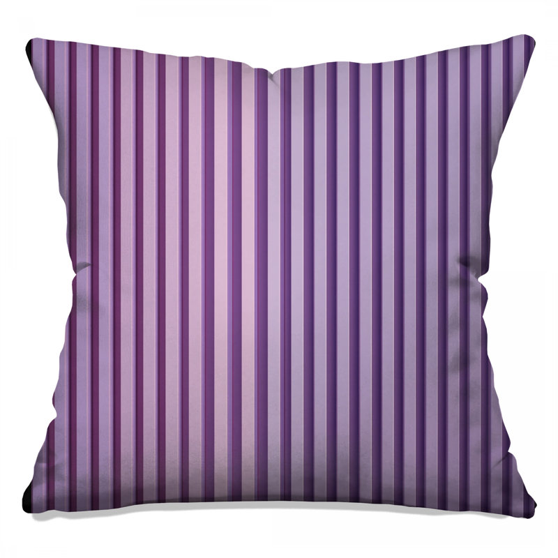 Coussins décoratifs mauves à rayures verticales, 14 X 14 pouces