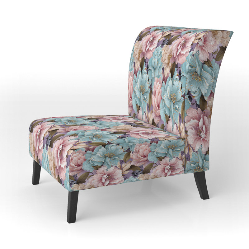 Fauteuil de chambre bleu et rose Pastel