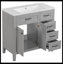 Ensemble de meuble-lavabo simple 35,98 po avec plateau en céramique Omani-916454332