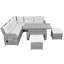 Ensemble de meubles de patio en rotin avec 1 table réglable, fauteuils inclinables avec tables d'appoint extensibles et 2 repose-pieds-994353115