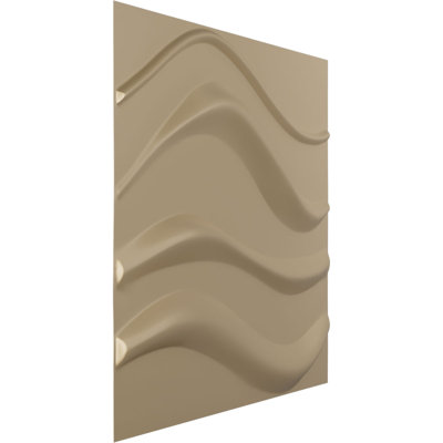 19 5/8"W x 19 5/8"H Wave EnduraWall Decorative 3D Wall Panel, Universal Metallic Champagne Mist (Covers 2.67 Sq. Ft.)