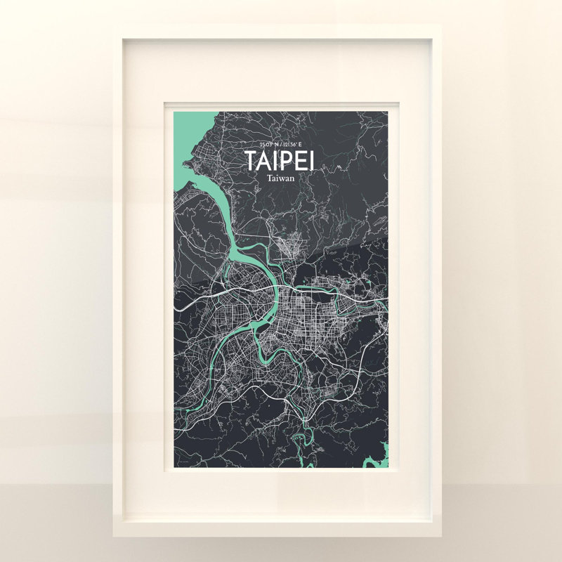 Taipei City Map In Dream - No Frame Print, 17cm H x 11cm W x 0.05cm D