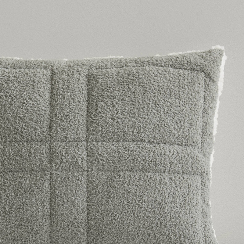 Ensemble de literie gris Feathersoft, édredon et taie décorative en polyester, taille simple