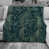 Bleu / motif cachemire vert