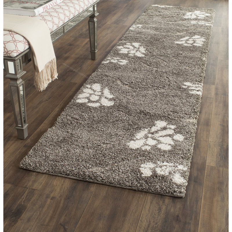 Tapis performance à poil long à motif floral Caniesha, Tapis de couloir 2 pi 3 po x 13 pi