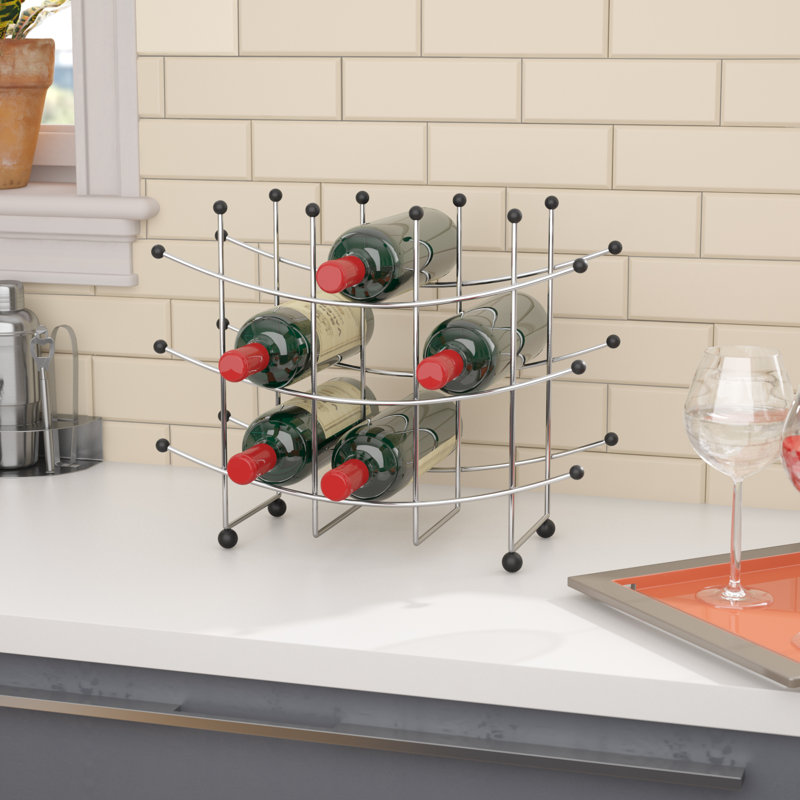 Holbrook Tabletop Wine Bottle Rack in Silver