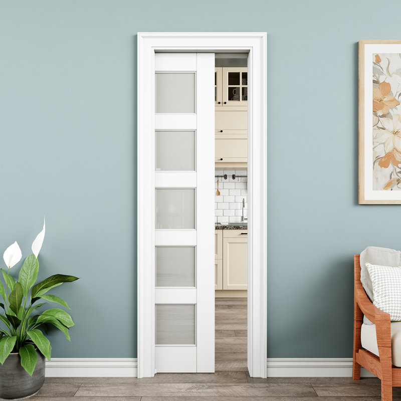 Ensemble de quincaillerie en verre givré 5 pièces, 24 po x 80 po, 1