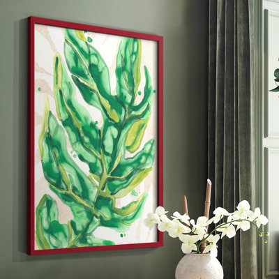 «Parchment Palms III», reproduction encadrée - bois massif