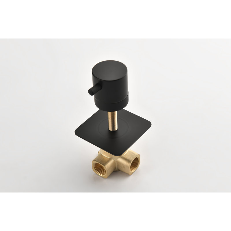Master Shower Volume Control Valve - 2.2 In. Height, , Brass Body, Rust Proof, Matt Black 3.43 Width, Corrosion Resistance, Brass, Finish