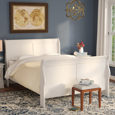 Daleyza Wood Twin Sleigh Bed Cappuccino