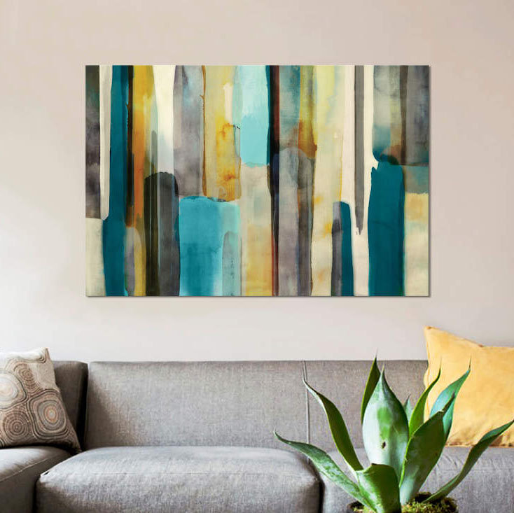 « tissé », reproduction sur toile, H 26 po x l 40 po x P 1,5 po, Toile tendue, Pas de tapis