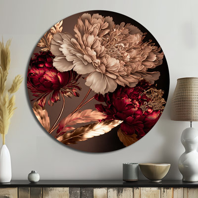Reese - Floral Round Metal Art