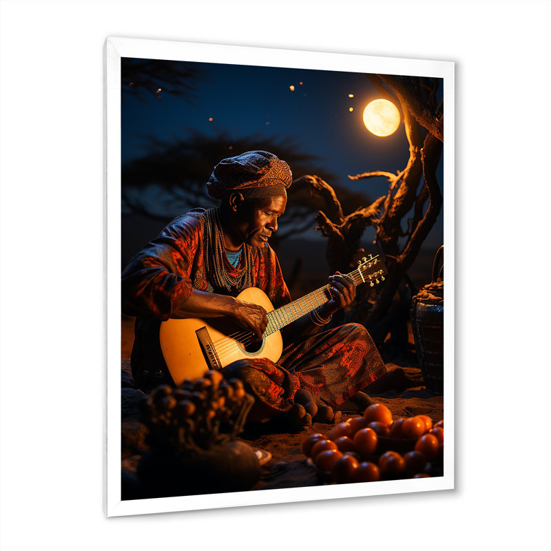 Ballam africain Serenading The IV, H 32 po x l 16 po x P 1 po, Cadre photo blanc