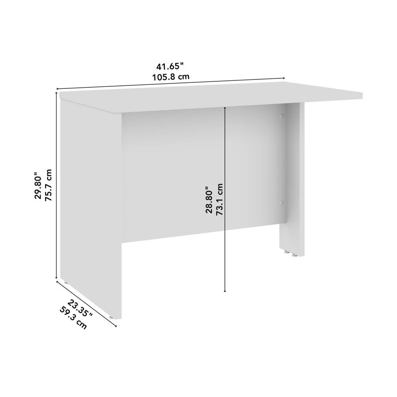 White Thermally Fused Laminate 42W Desk Return
