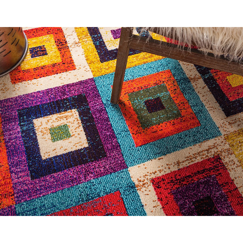 Abstract Indoor Rug, Round 6'