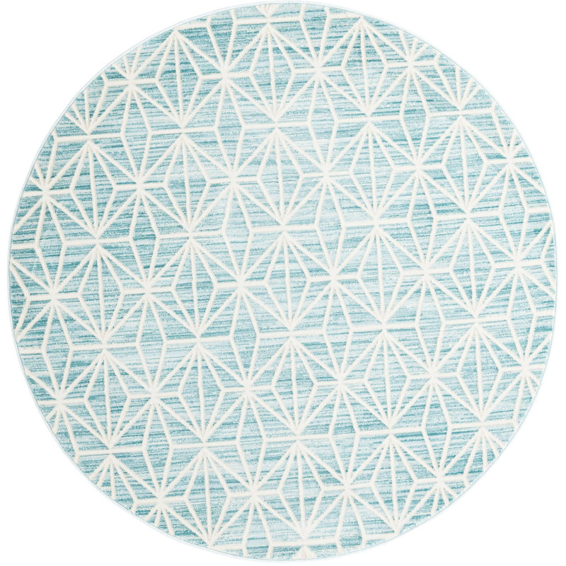 Delinah Geometric Indoor Rug, Round 5'3"