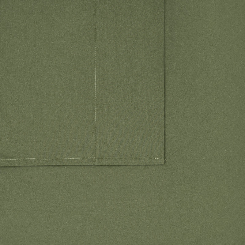 Ensemble de draps en coton Frye, Vert, Ensemble de draps pour très grand lit avec 2 taie
