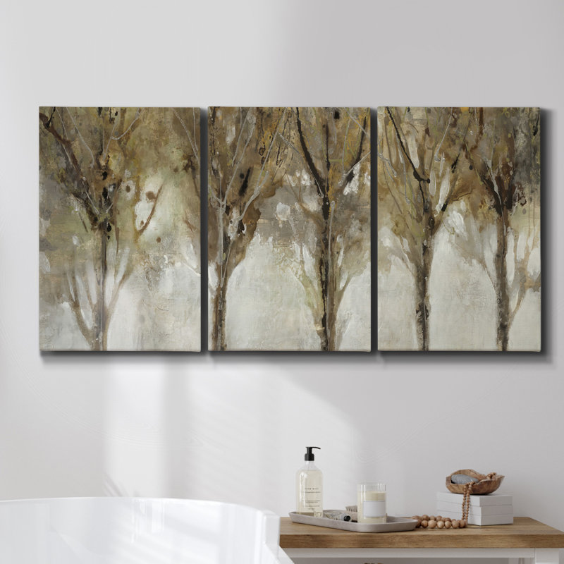 «Vintage Blossoms I» - Toile encadrée à pièces multiples, H 60 po x l 120 po x P 2 po