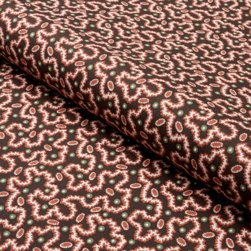 Tissu Leonie Vermicelli, Sépia