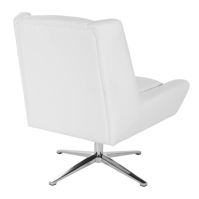 Task Chair, White Faux Leather