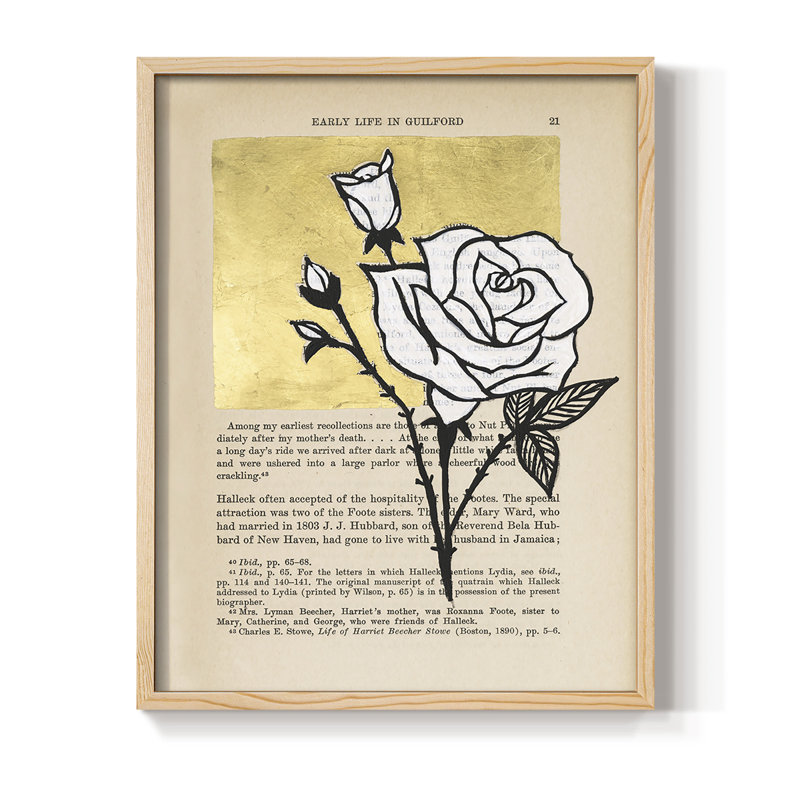 Floral Diary III, reproduction encadrée - bois massif