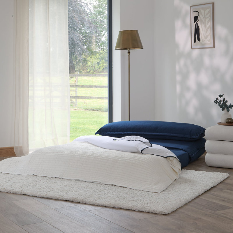 2 Seater Sofa Bed - Boucle, Blue, Double