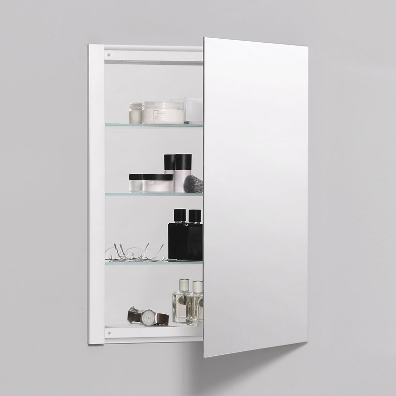 R3 Series Recessed or Surface Mount Frameless Medicine Cabinet with 3 Adjustable Shelves, Beveled edge, 26"H x 20"W x 4"D