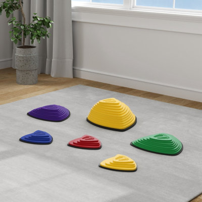 6 Pcs Kids Stackable Stepping Stones, Non-slip Balance Sensory Obstacle Course Toys Indoor Outdoor For Ages 3-8 Years Old