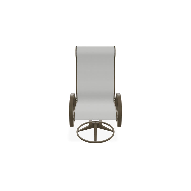 Fauteuil de patio pivotant Hiraku, Bois de plage texturé, Blanc 6D Sunbrella®